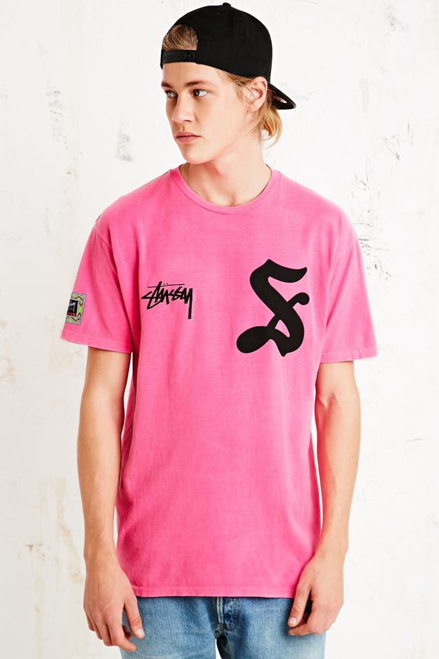 Stussy 7 Tee In Pink Urban Outfitters Uk