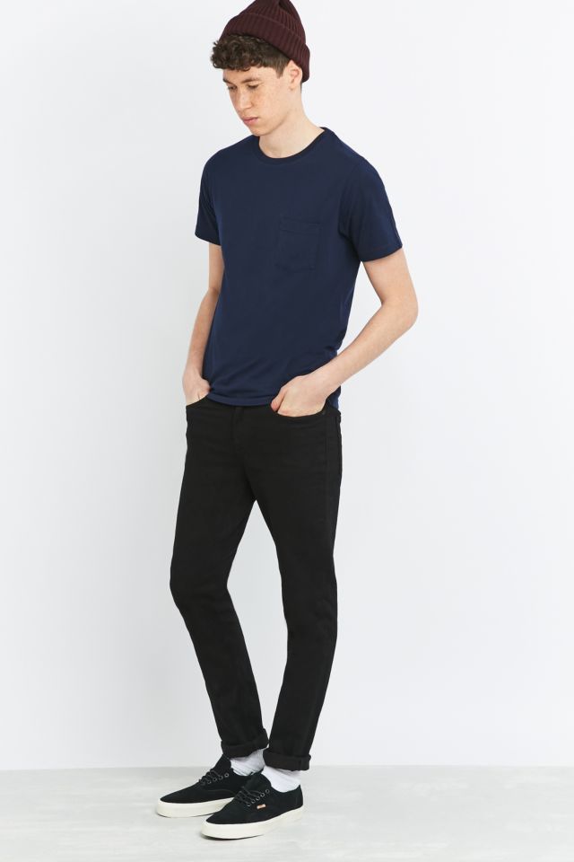 Commodity Stock Navy Basic One-Pocket T-shirt | Urban Outfitters UK