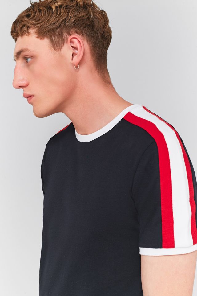 UO Black and Red Contrast Football T-shirt #1