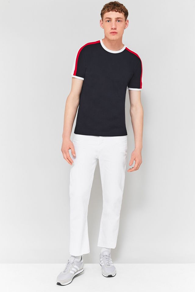 UO Black and Red Contrast Football T-shirt #4