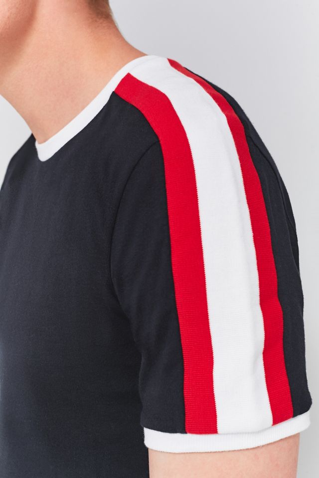 UO Black and Red Contrast Football T-shirt #5