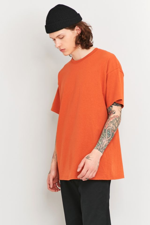 UO Orange Oversized Skate T-shirt | Urban Outfitters UK