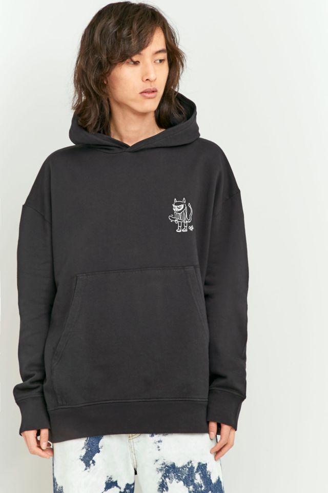 Uo Black Doodle Hoodie Urban Outfitters Uk