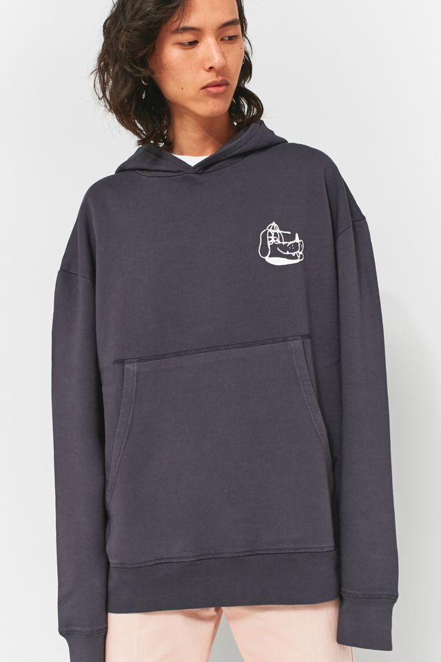 UO Doodle Washed Black Hoodie #1