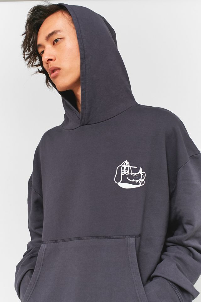 UO Doodle Washed Black Hoodie #5