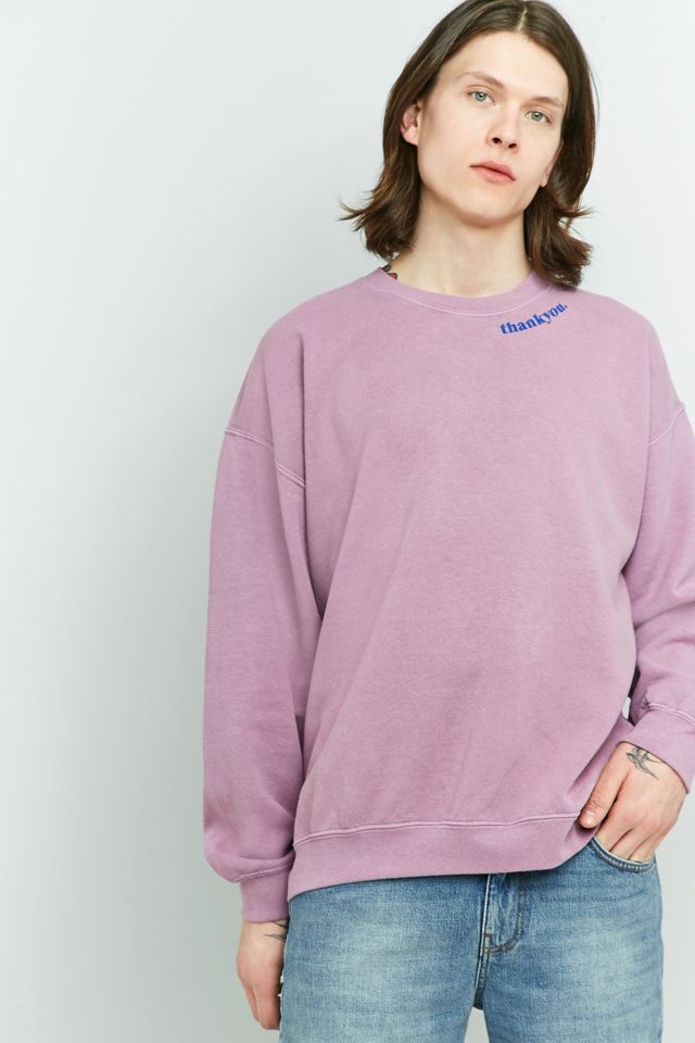 UO Have A Nice Day Pink Overdye Crewneck Sweatshirt #2