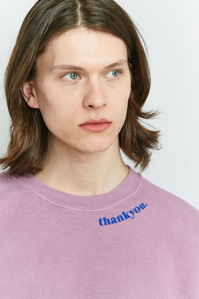UO Have A Nice Day Pink Overdye Crewneck Sweatshirt #5