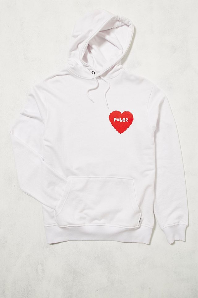 Poler Heart White Hoodie | Urban Outfitters UK