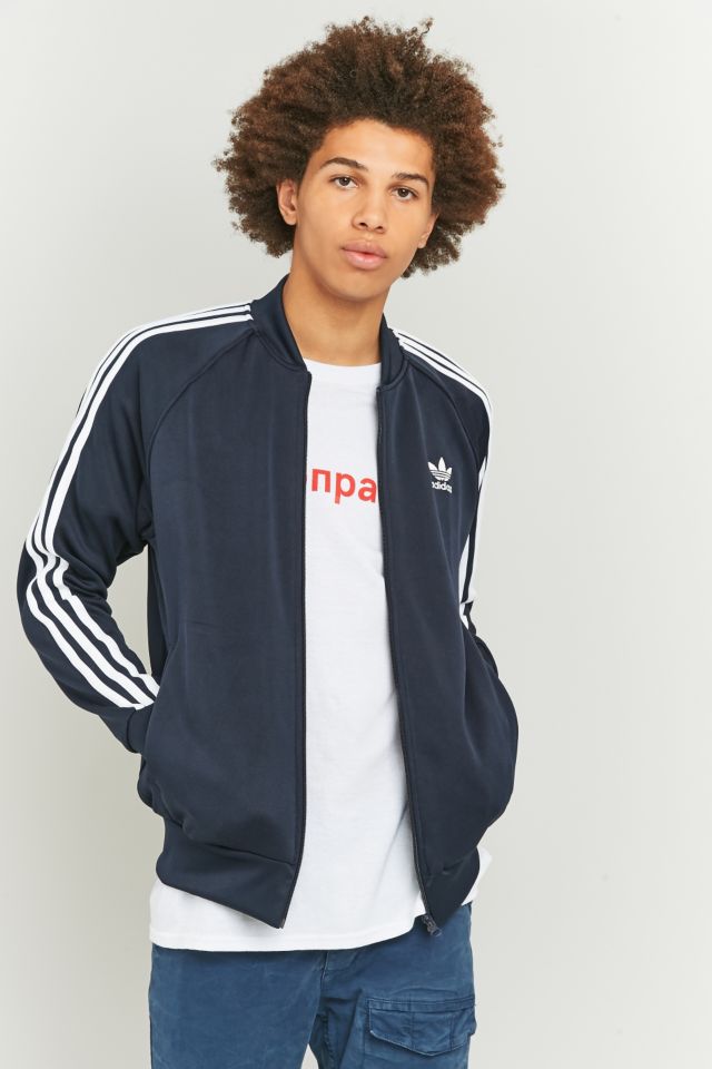 Adidas navy hot sale track top