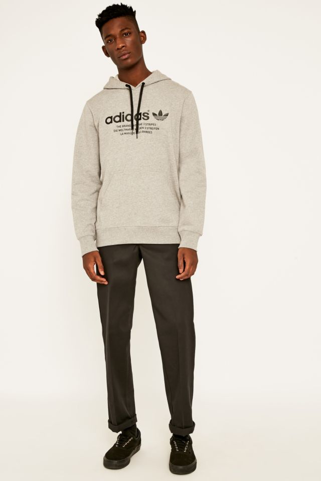 adidas Fashion Logo Grey Hoodie | Urban Outfitters UK