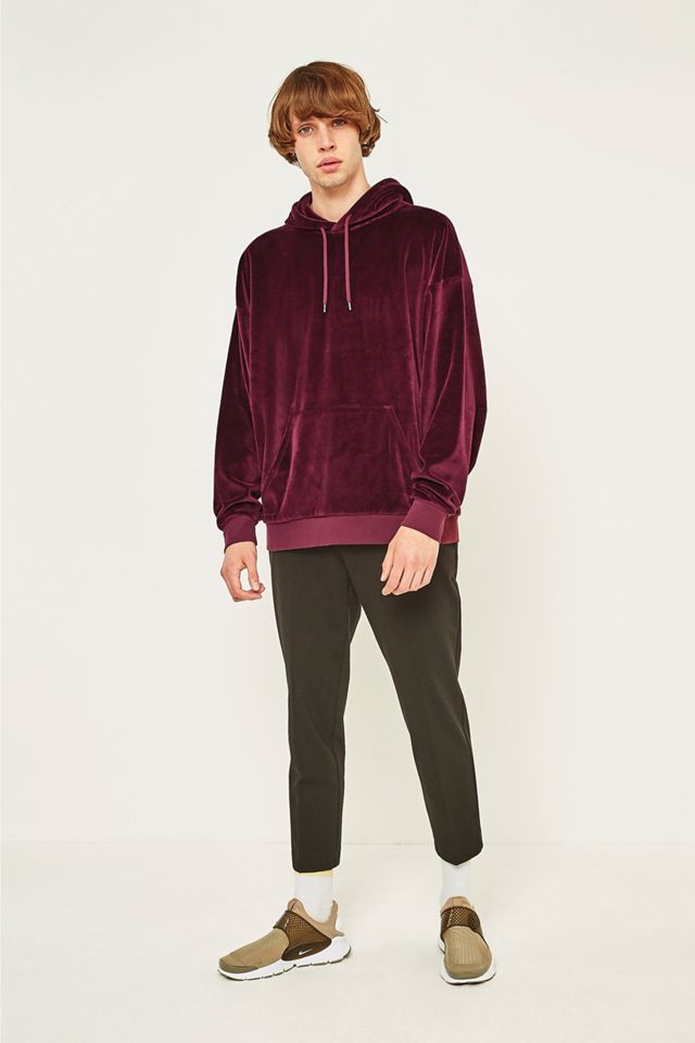 Telaio Bordeaux Velour Felpa con cappuccio #1