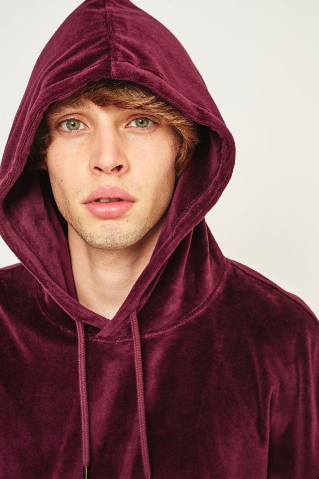 Burgundy 2025 velvet hoodie