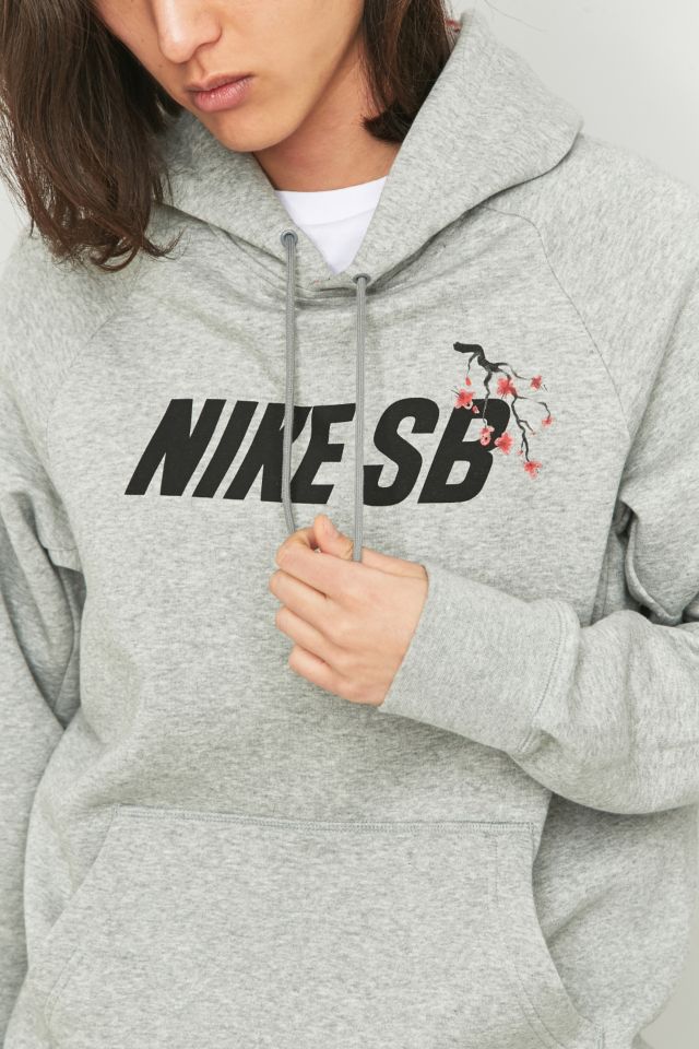 Fobia Transición Representación Nike SB Icon Grey Cherry Blossom Hoodie | Urban Outfitters UK