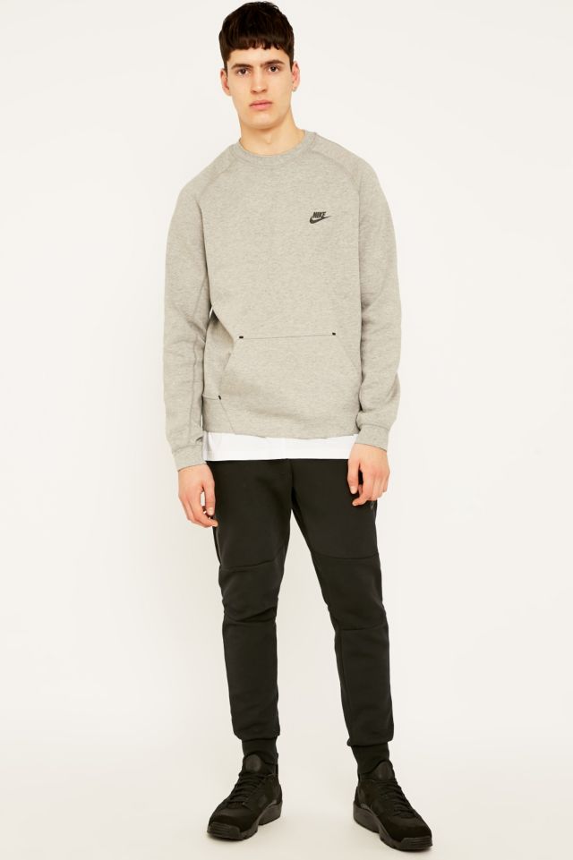 Nike Tech Fleece Grey Crewneck Sweatshirt | Urban Outfitters UK