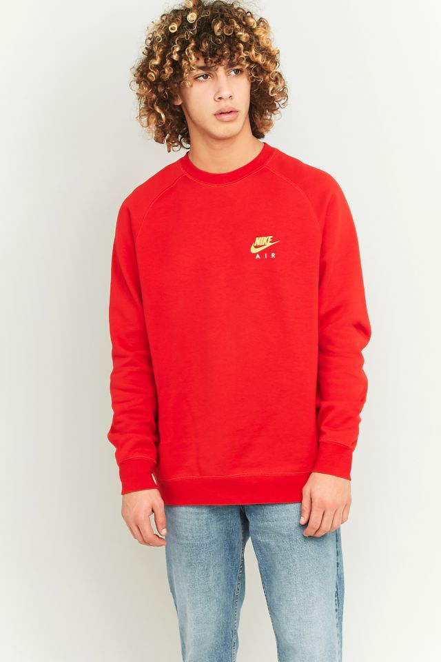 Nike air crewneck fleece hotsell in red