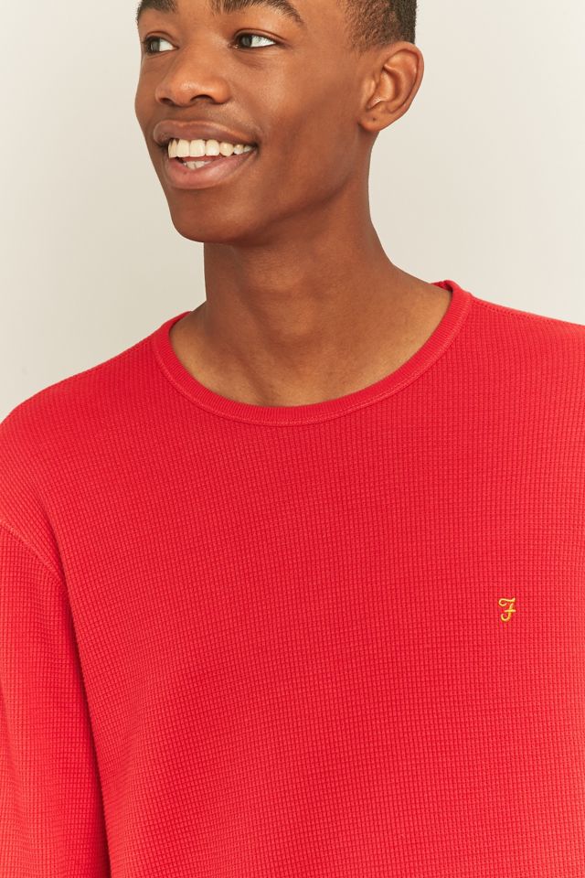 Farah - T-shirt Wyley doux à manches longues rouge #1