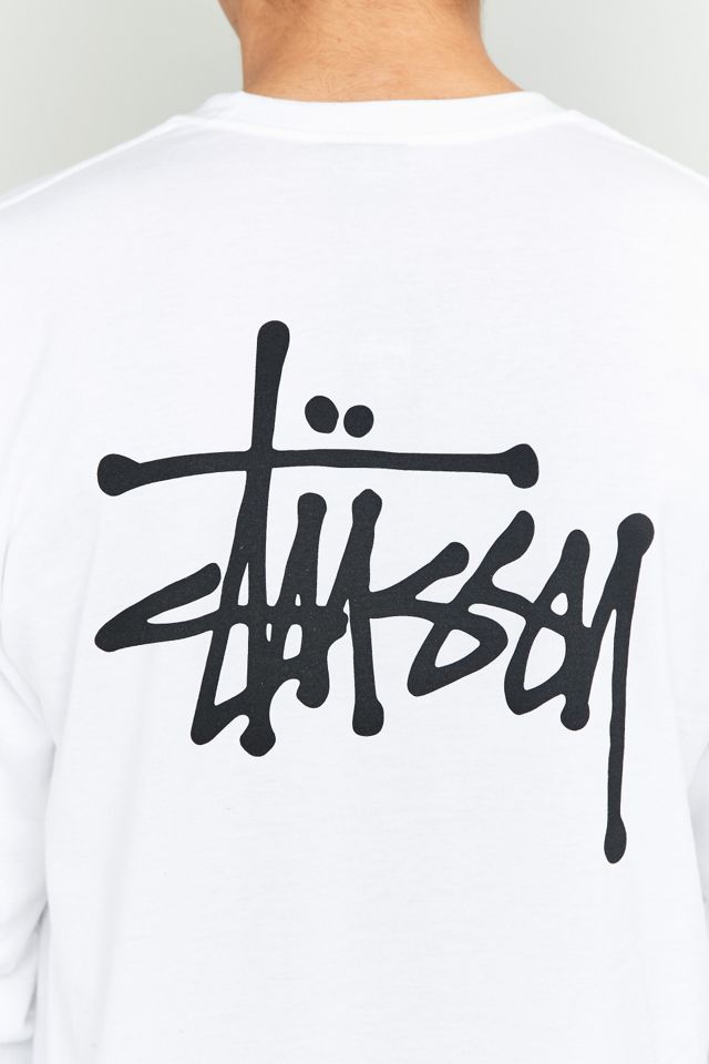 Stussy - T-shirt basique manches longues à logo blanc #5