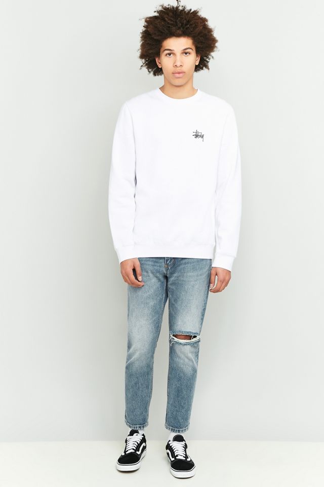 Stussy Basic White Logo Crewneck Sweatshirt #4
