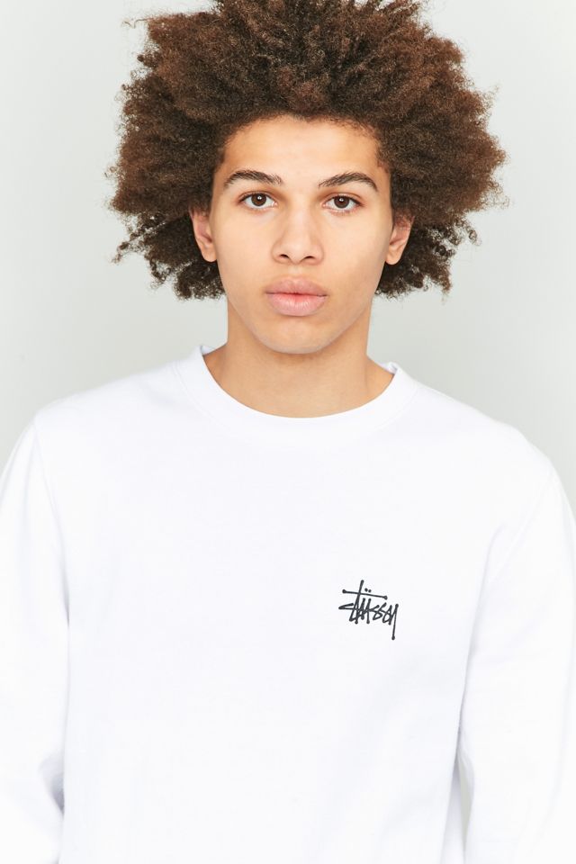Stussy Basic White Logo Crewneck Sweatshirt #5
