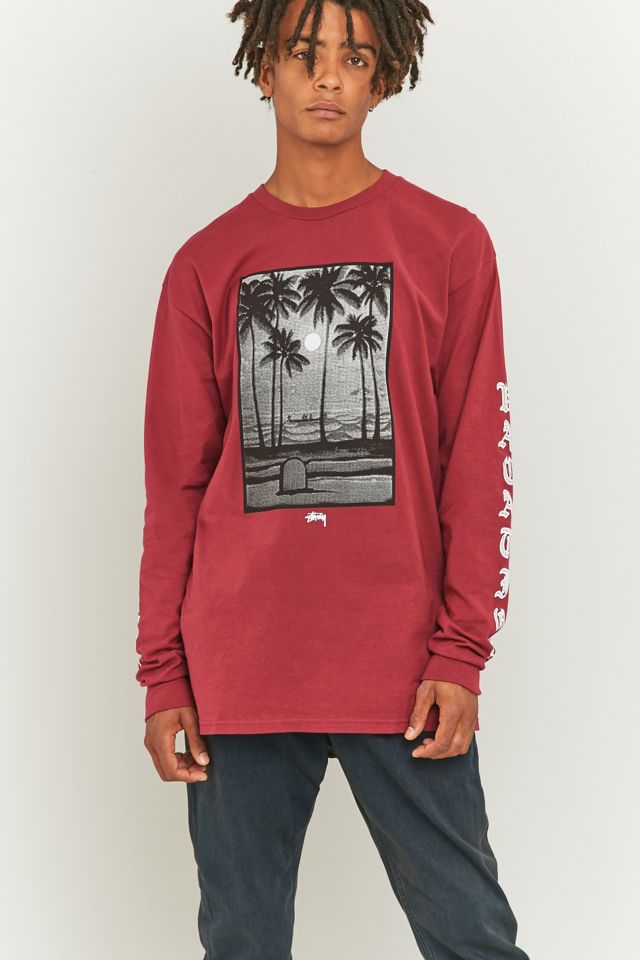 Stussy Permanent Vacation Grape Long Sleeve T-shirt | Urban