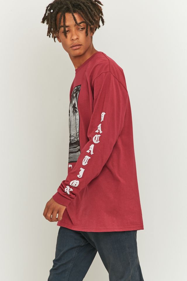 Stussy Permanent Vacation Grape Long Sleeve T-shirt | Urban