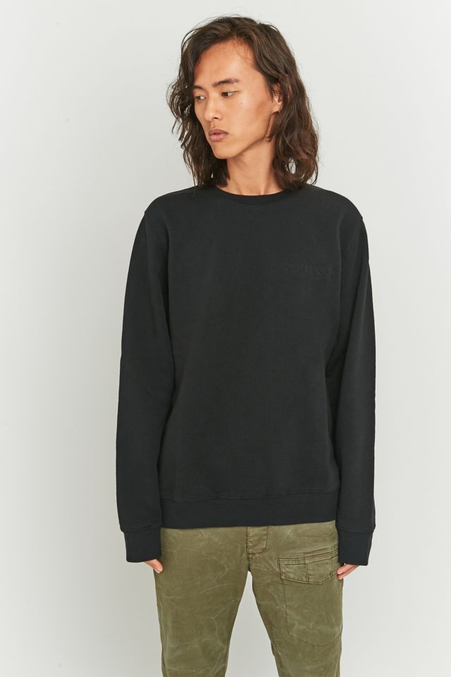 Stussy Black Embossed Logo Crewneck Sweatshirt #5