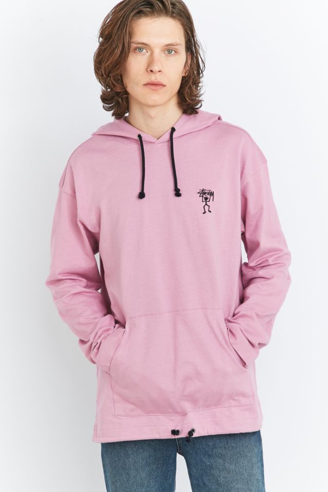 Stussy Sweat capuche surteint rose logo