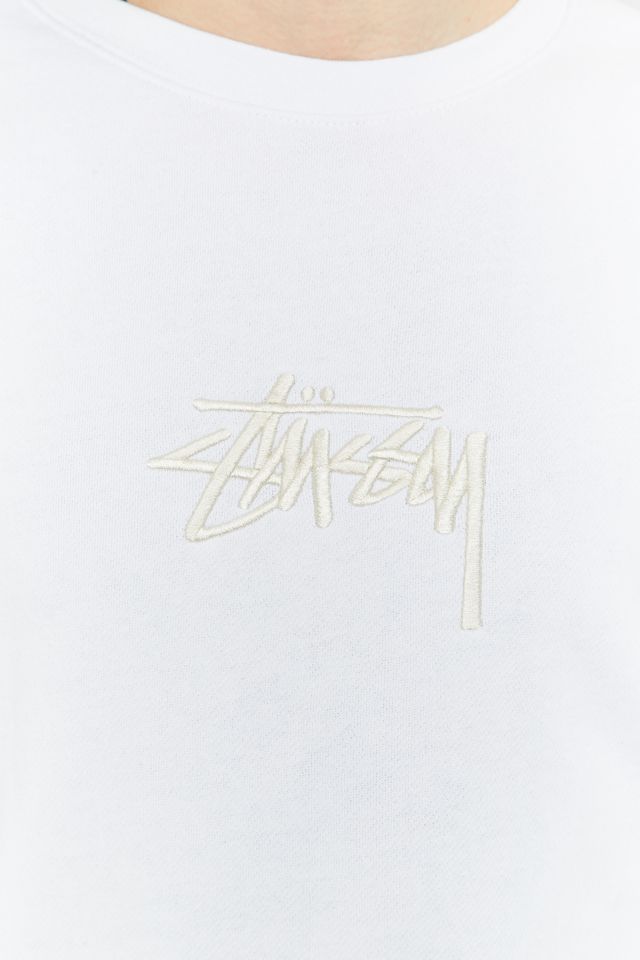 Stussy New Stock White Embroidered Crewneck Sweatshirt #2