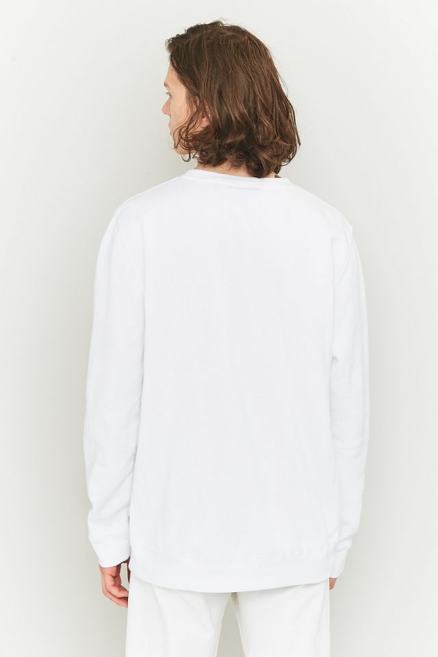 Stussy New Stock White Embroidered Crewneck Sweatshirt #3