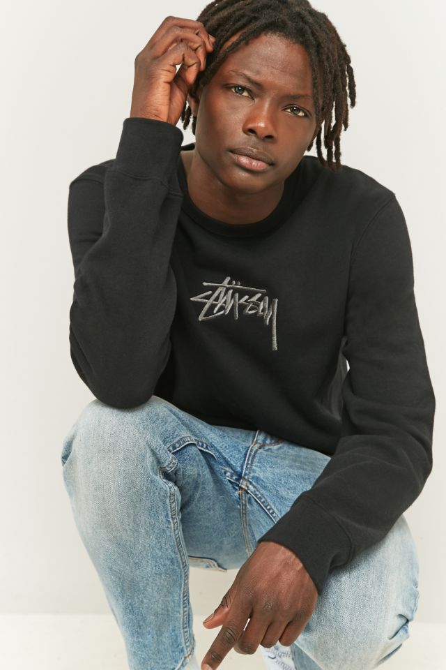 Stussy hot sale applique sweatshirt