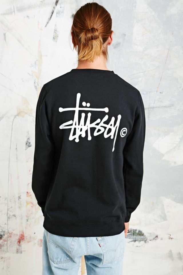 Stussy Basic Logo Sweatshirt in Black | Urban Outfitters UK