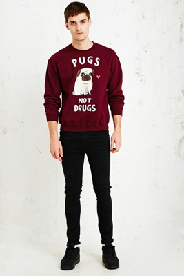 pugs not drugs shirt urban outfitters
