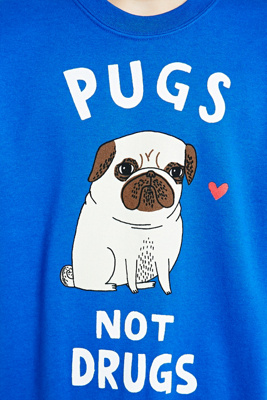 pugs not drugs shirt urban outfitters