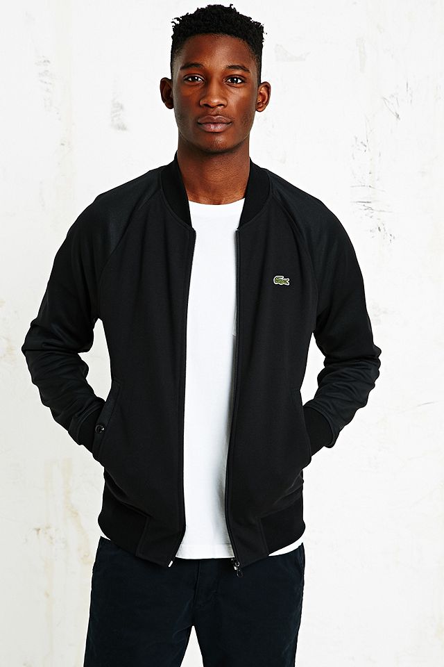 Lacoste Live Bomber Jacket in Black | Urban Outfitters UK