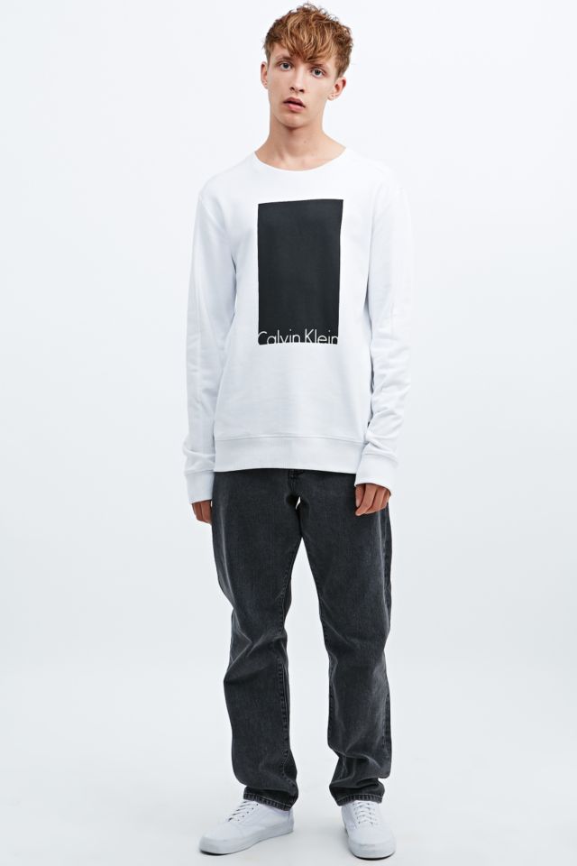 Impressionisme Oven hurken Calvin Klein Jeans Hudson Sweatshirt in White | Urban Outfitters UK