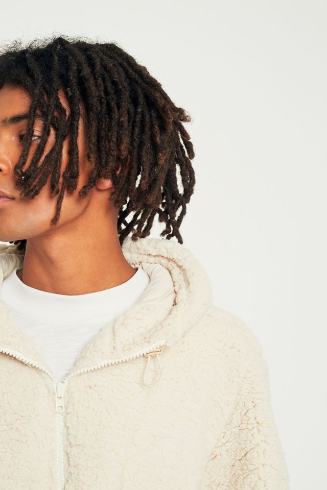 UO Ecru Teddy Pop Over Hoodie #3