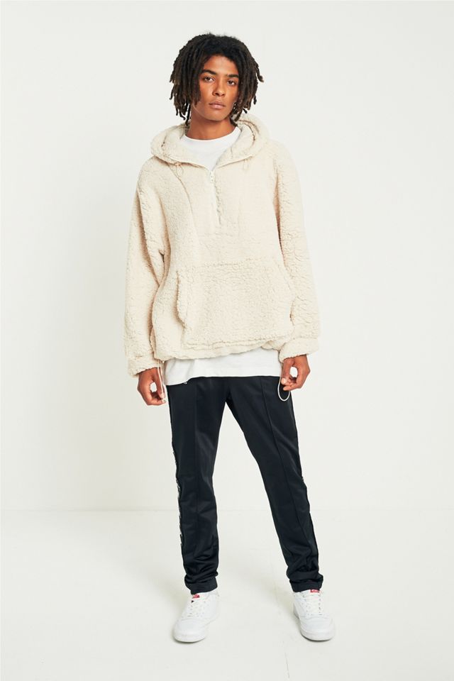 UO Ecru Teddy Pop Over Hoodie #4