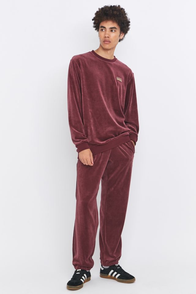 Adidas velour clearance burgundy