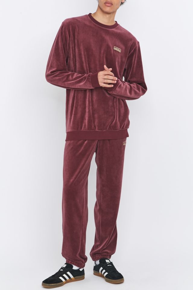 Adidas maroon hot sale velour pants