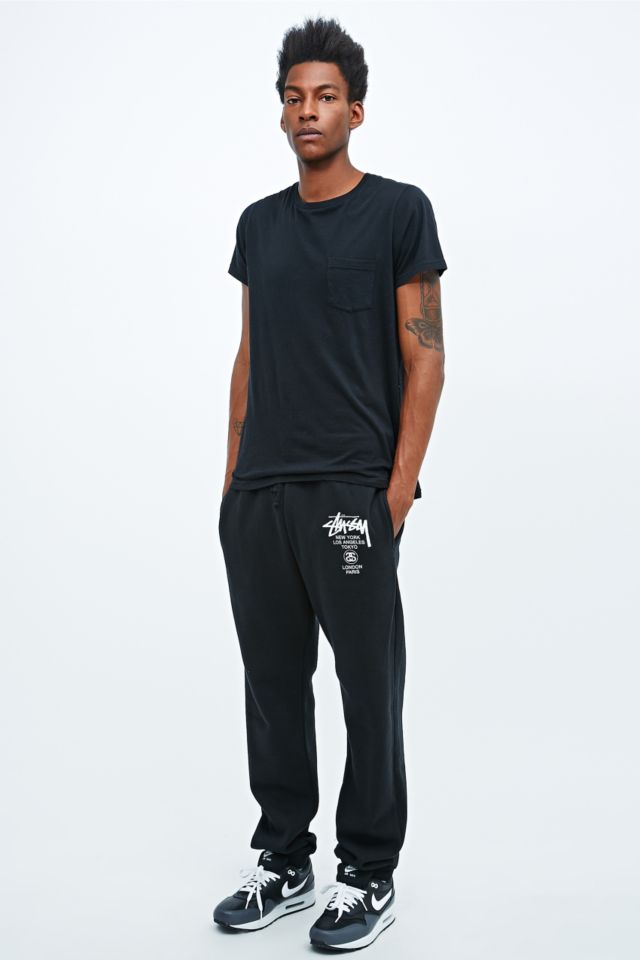 Stussy World Tour Joggers in Black | Urban Outfitters UK