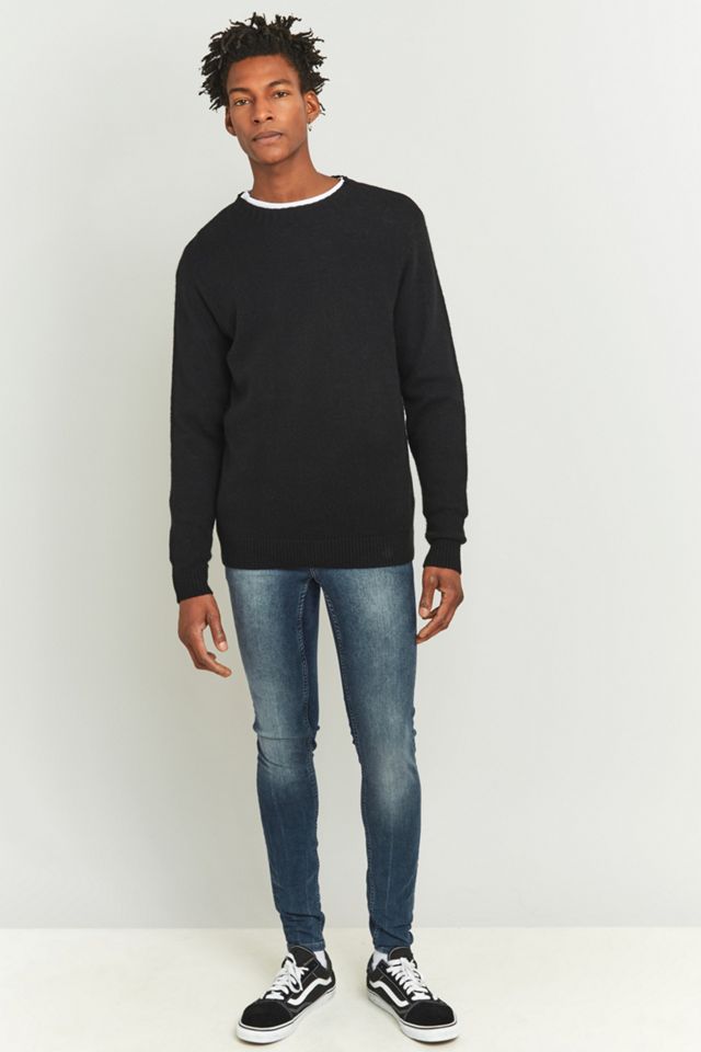 Barato Monday Him Spray Blue Smoke Skinny Jeans #1