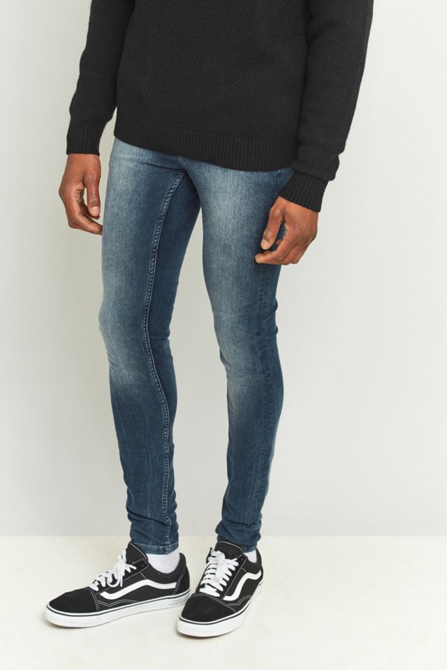 Barato Monday Him Spray Blue Smoke Skinny Jeans #2