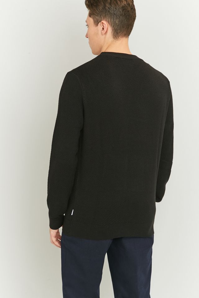 Shore Leave by Urban Outfitters Black Textured Crewneck Jumper #3