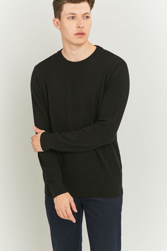 Shore Leave by Urban Outfitters Black Textured Crewneck Jumper #5