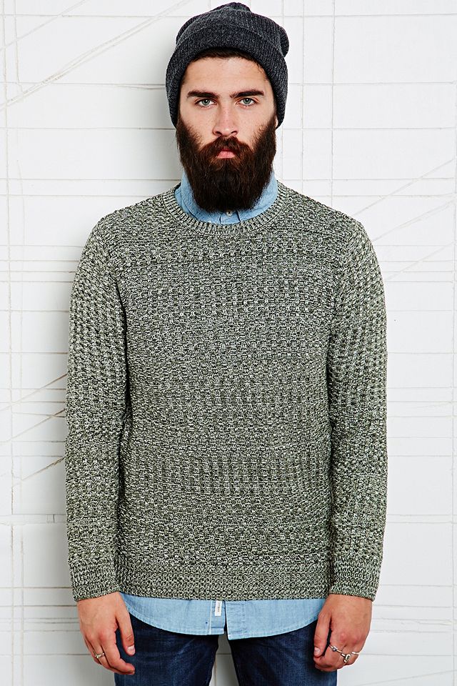 Shore Leave Mixed Basket Weave Sweater | Urban Outfitters UK
