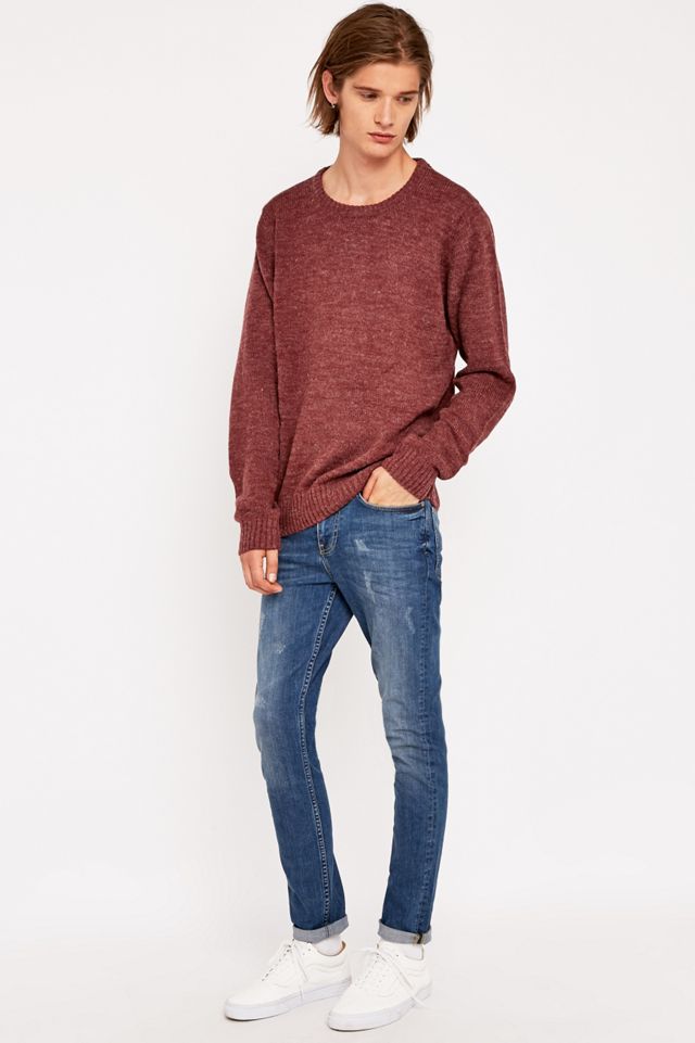 Suit Kalle Burgundy Crewneck Jumper Urban Outfitters UK