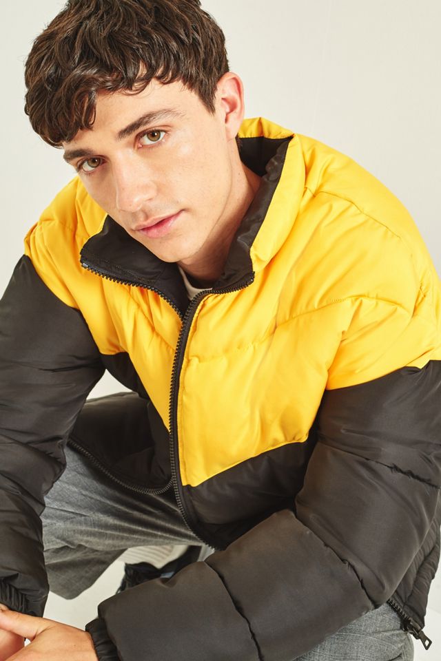 Loom Black and Yellow Chevron Puffer Jacket #2