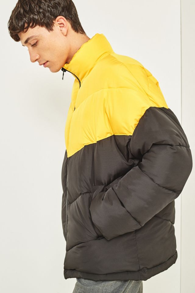 Loom Black and Yellow Chevron Puffer Jacket #4