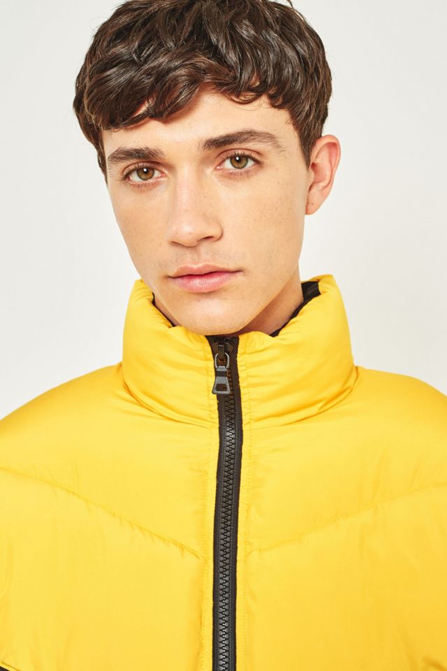 Loom Black and Yellow Chevron Puffer Jacket #5