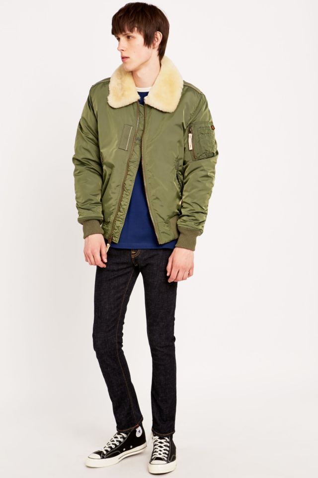Alpha Industries MA1 Sage Shearling Jacket | Urban Outfitters UK